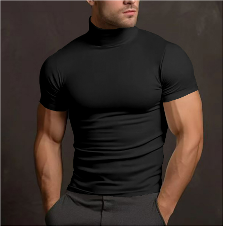 Herren Rollkragen Shirt - Baumwolle Tailliert