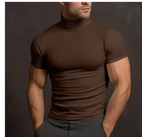 Herren Rollkragen Shirt - Baumwolle Tailliert