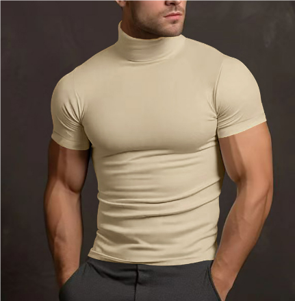 Herren Rollkragen Shirt - Baumwolle Tailliert