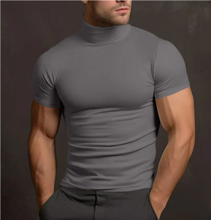 Herren Rollkragen Shirt - Baumwolle Tailliert