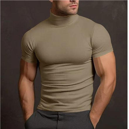 Herren Rollkragen Shirt - Baumwolle Tailliert