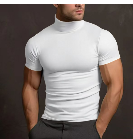 Herren Rollkragen Shirt - Baumwolle Tailliert