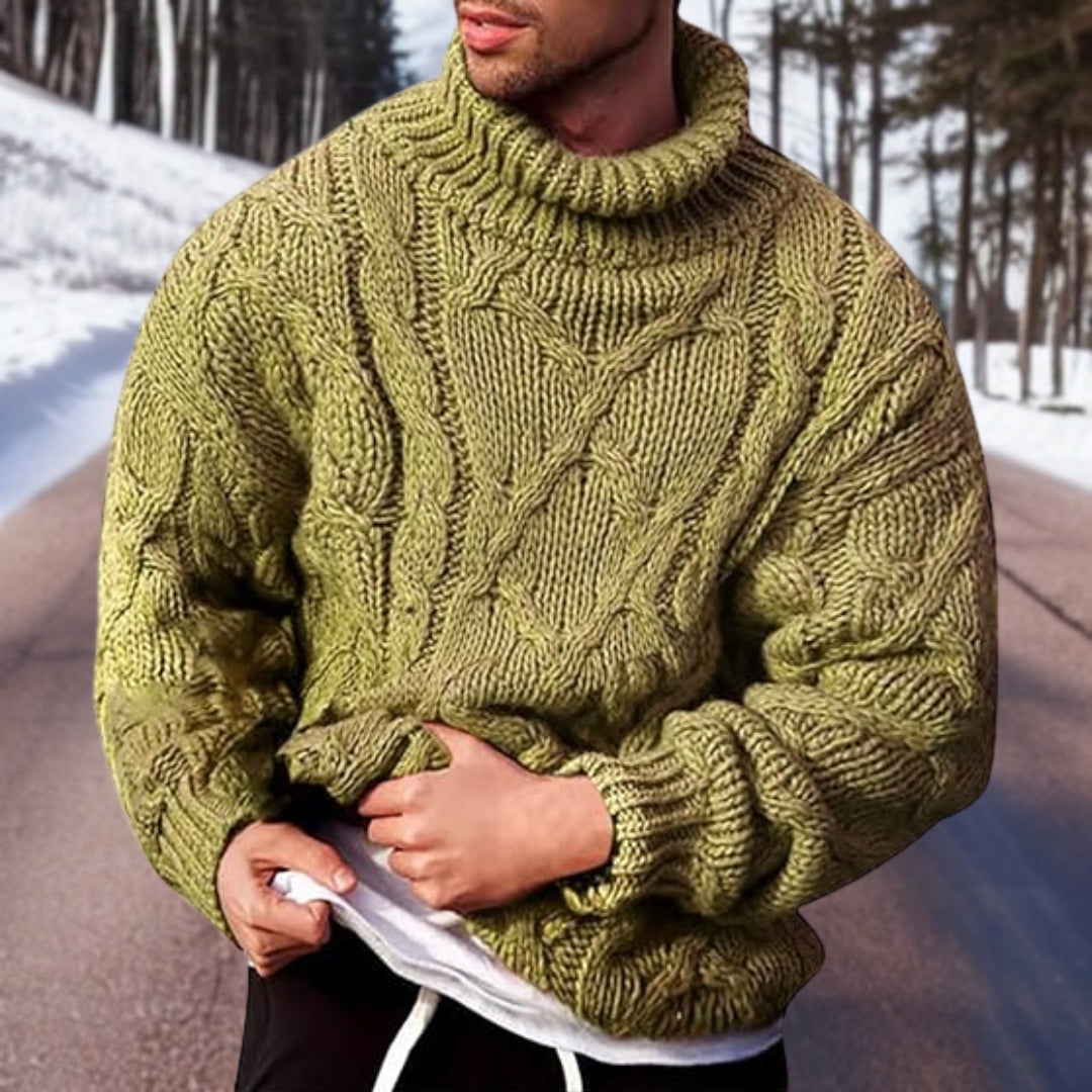 Herren Rollkragenpullover Wolle Elegant