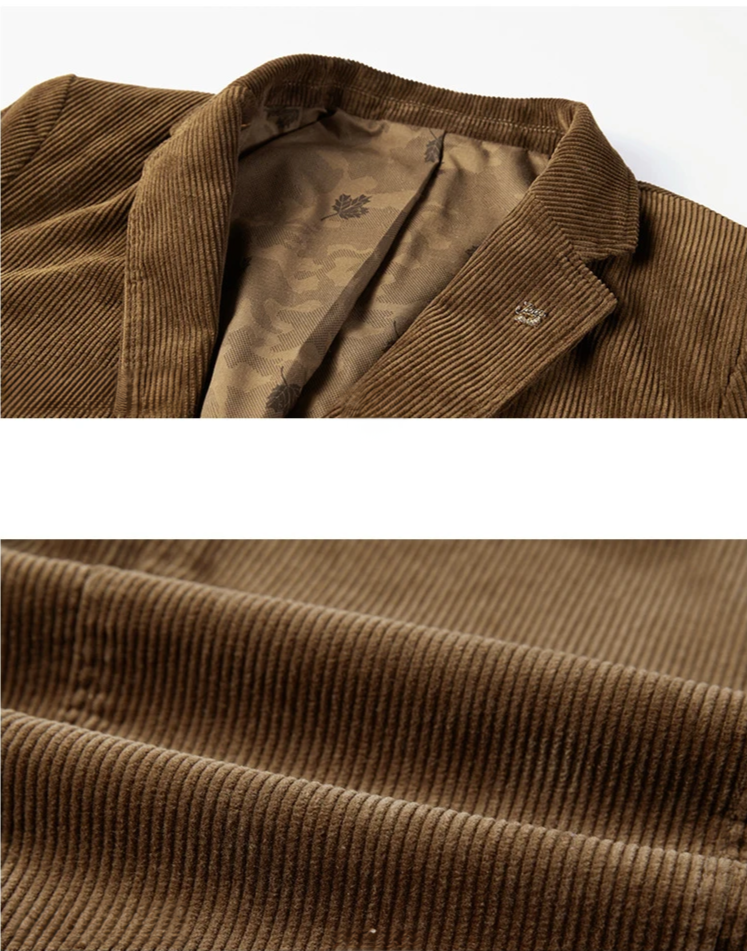 Herren Sakko Cord Klassischer Stil