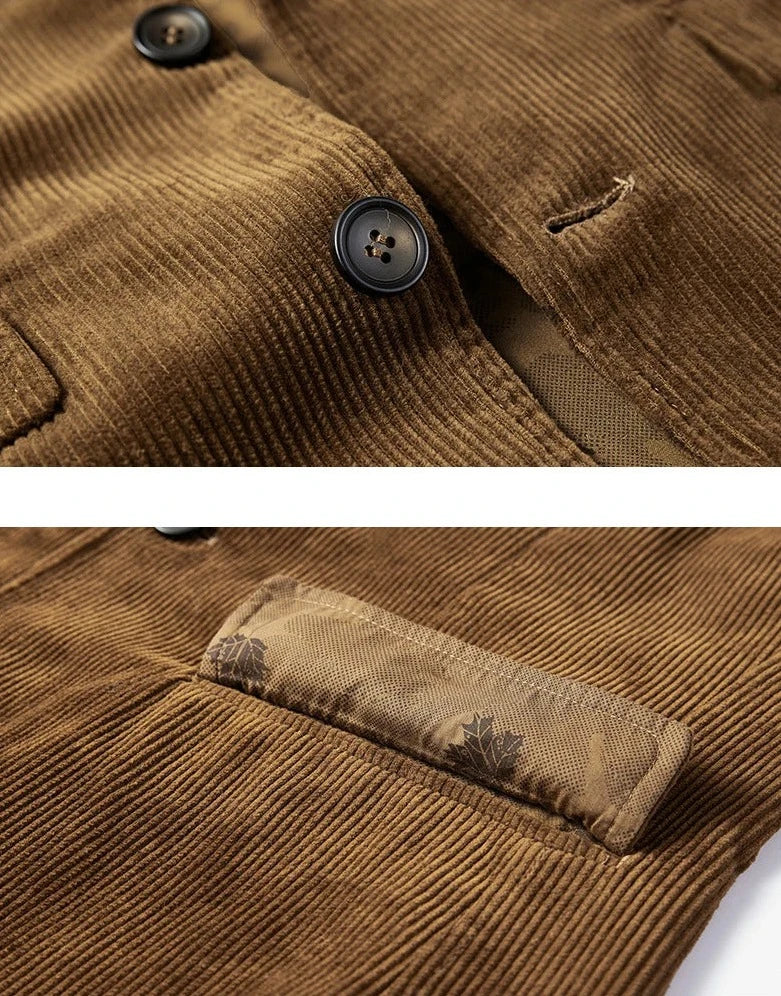 Herren Sakko Cord Klassischer Stil