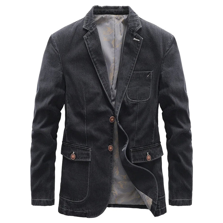 Herren Sakko Denim Lässiger Stil mit Praktischen Taschen