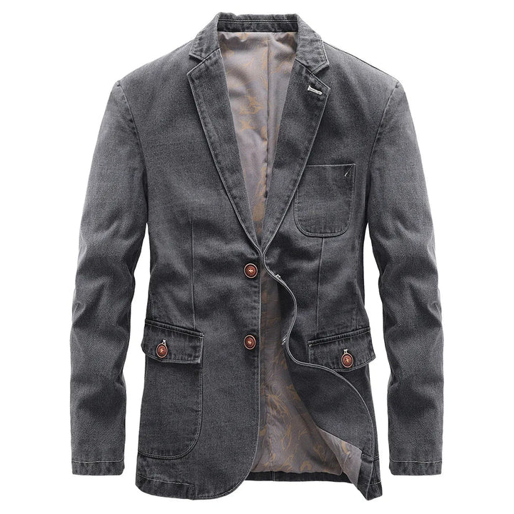 Herren Sakko Denim Lässiger Stil mit Praktischen Taschen