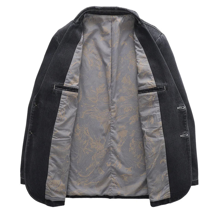 Herren Sakko Denim Lässiger Stil mit Praktischen Taschen