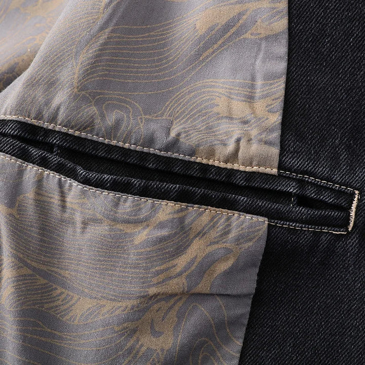 Herren Sakko Denim Lässiger Stil mit Praktischen Taschen