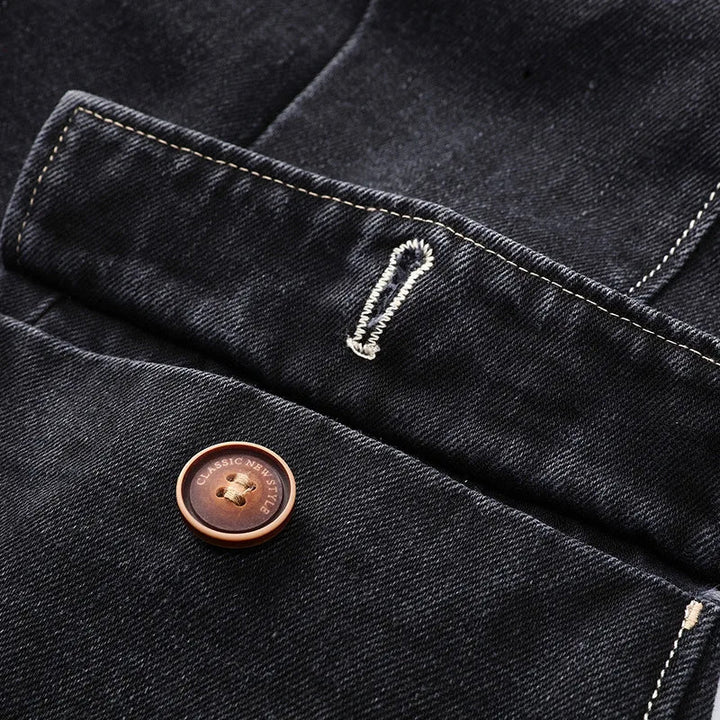 Herren Sakko Denim Lässiger Stil mit Praktischen Taschen