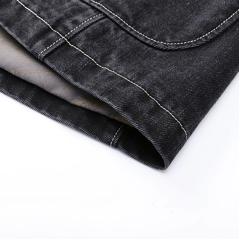 Herren Sakko Denim Lässiger Stil mit Praktischen Taschen