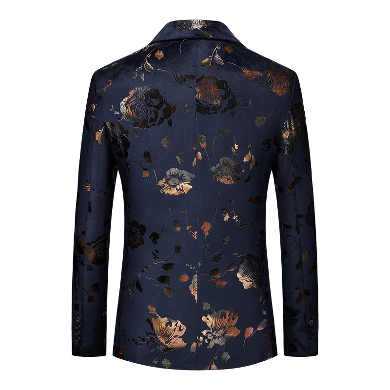 Herren Sakko Floral Design Hochwertiger Stoff Eleganter Look