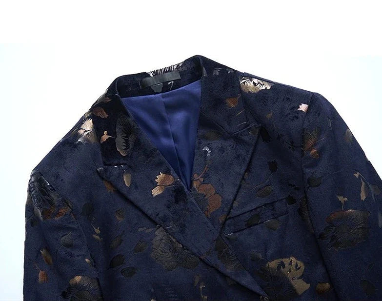 Herren Sakko Floral Design Hochwertiger Stoff Eleganter Look