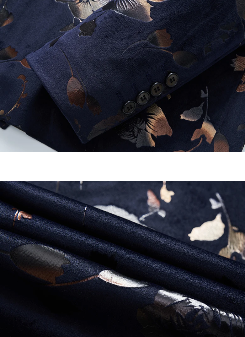 Herren Sakko Floral Design Hochwertiger Stoff Eleganter Look