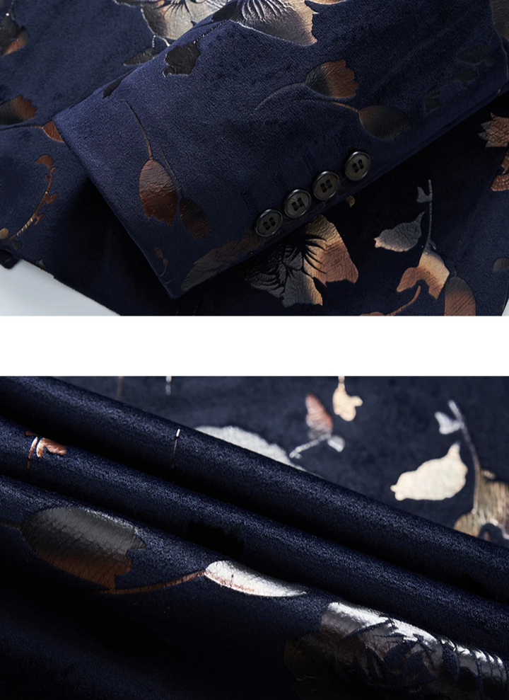 Herren Sakko Floral Design Hochwertiger Stoff Eleganter Look