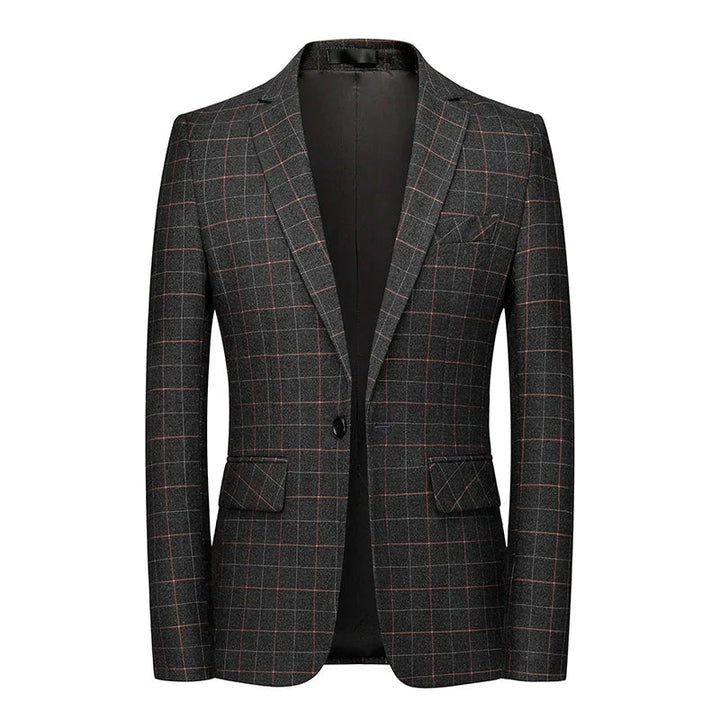 Herren Sakko Karo Design Slim-Fit Hochwertige Materialien
