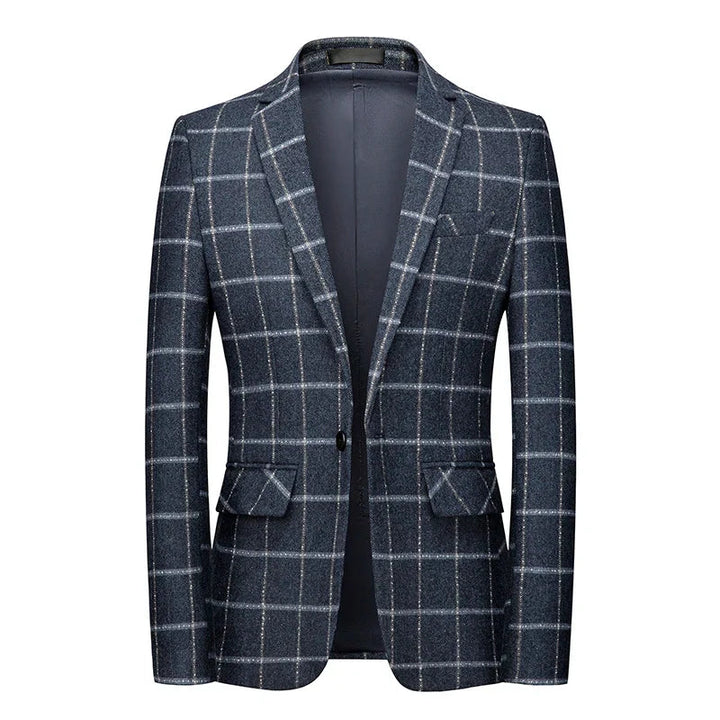 Herren Sakko Karo Muster Hochwertig Elegant