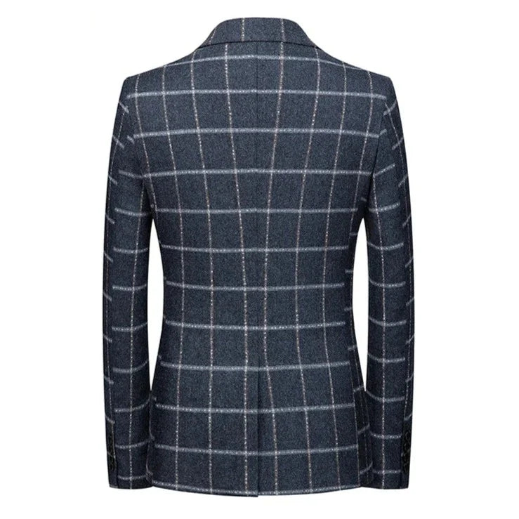 Herren Sakko Karo Muster Hochwertig Elegant
