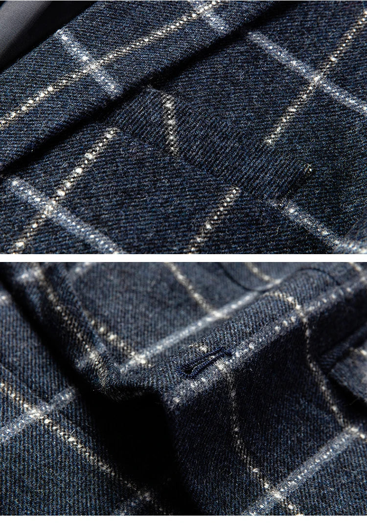 Herren Sakko Karo Muster Hochwertig Elegant