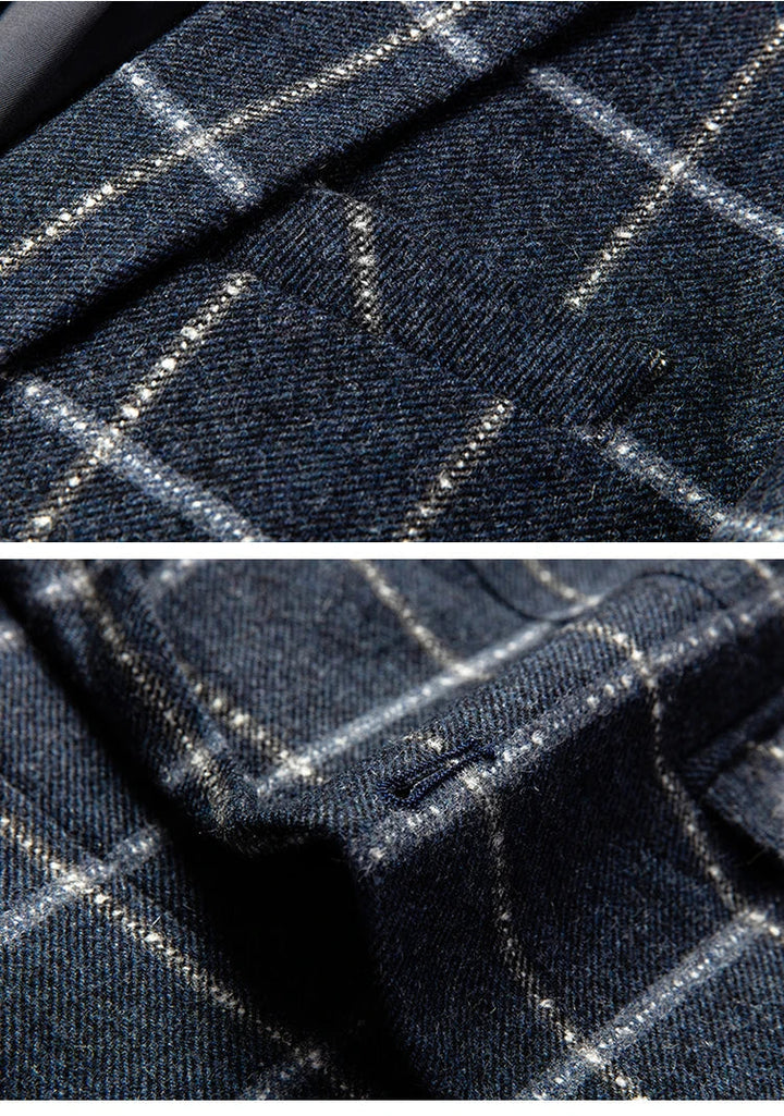 Herren Sakko Karo Muster Hochwertig Elegant