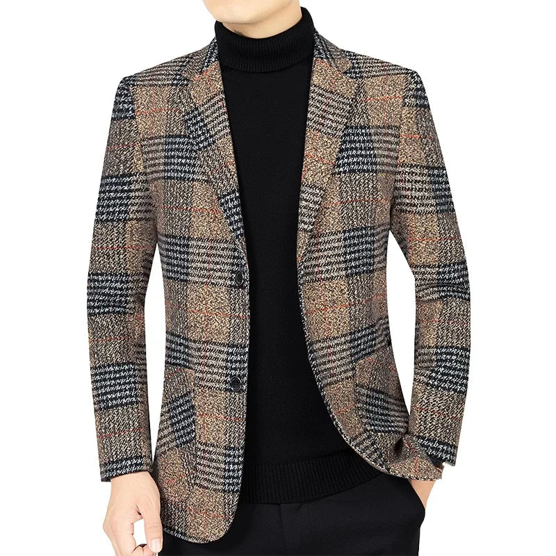 Herren Sakko Tweed Eleganter Stil