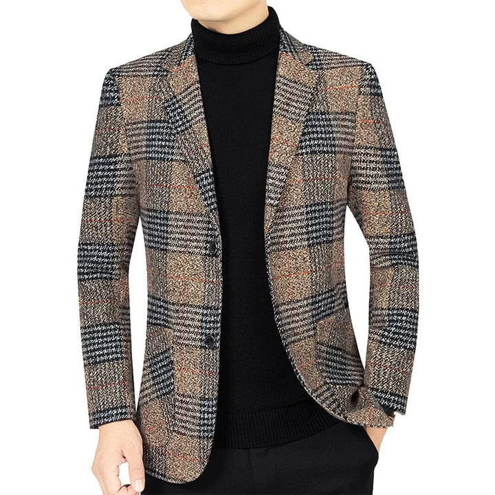 Herren Sakko Tweed Eleganter Stil