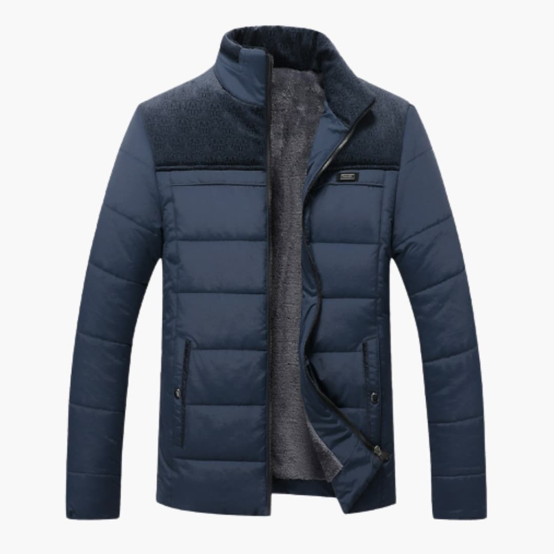 Herren Steppjacke Fleece Stehkragen Modernes Design