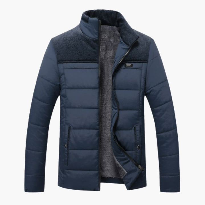 Herren Steppjacke Fleece Stehkragen Modernes Design