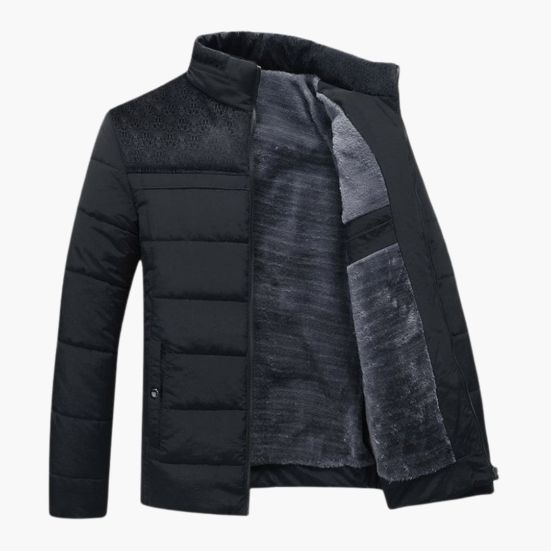 Herren Steppjacke Fleece Stehkragen Modernes Design
