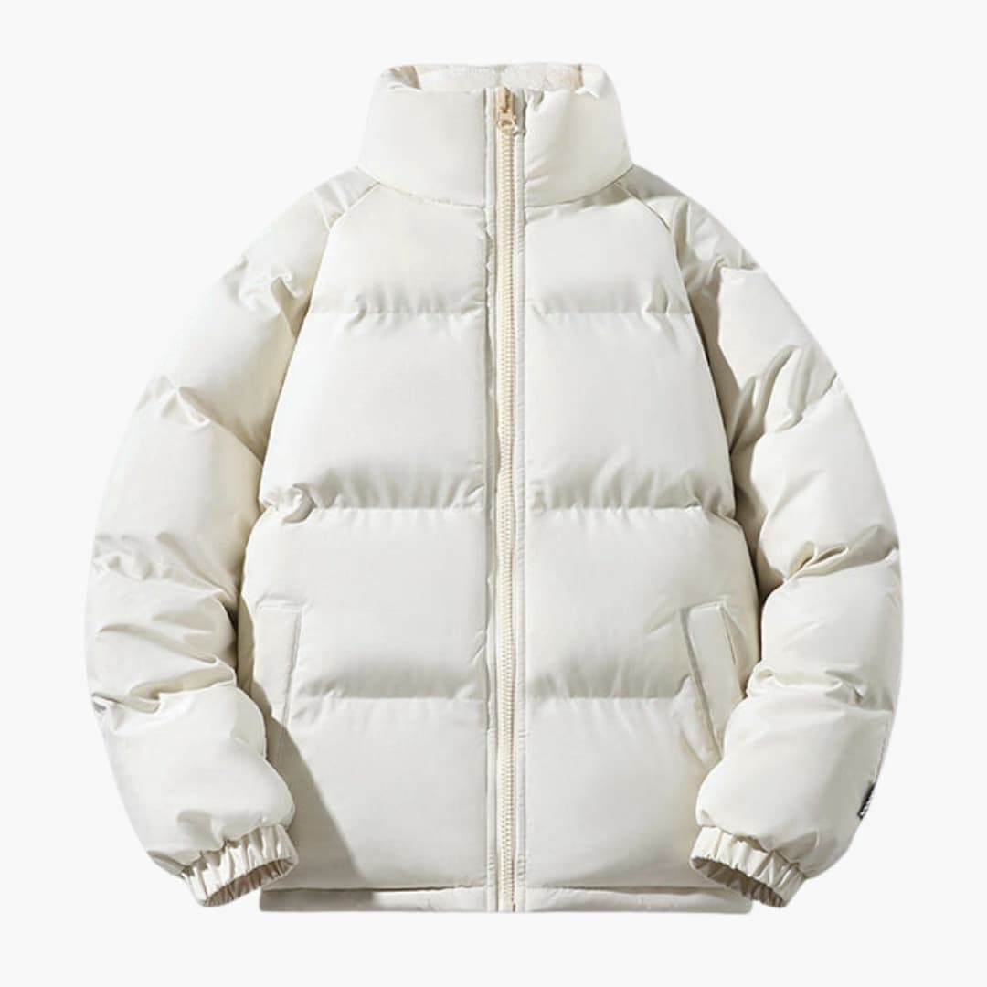 Herren Steppjacke Fleece Warm mit Hohem Kragen und Reißverschluss