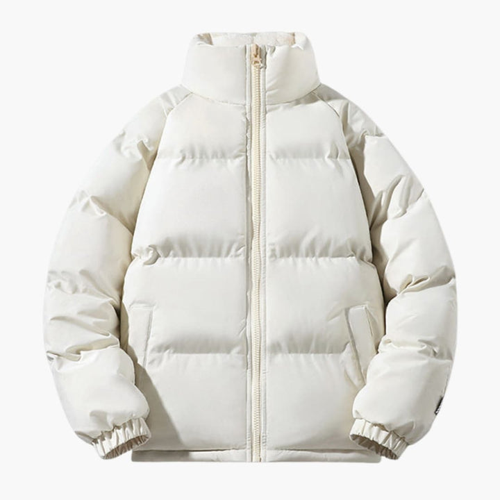 Herren Steppjacke Fleece Warm mit Hohem Kragen und Reißverschluss