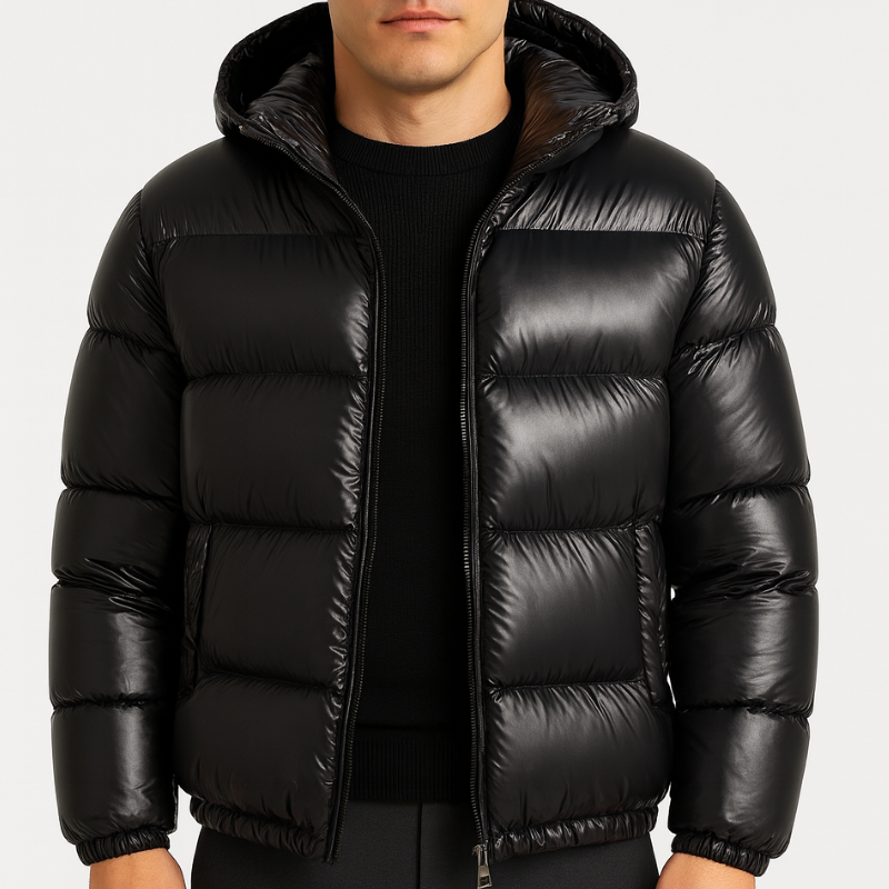 Herren Steppjacke mit Kapuze Sportlich Leichter Stoff Modernes Design 0