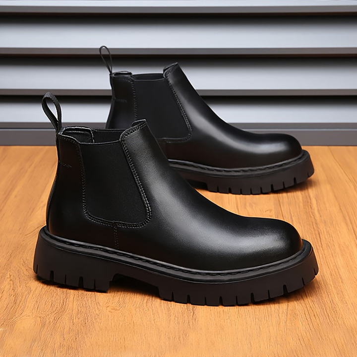 Herren Stiefel Hoch Leder Modern Mit Rutschfester Sohle 0