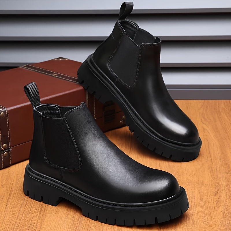 Herren Stiefel Hoch Leder Modern Mit Rutschfester Sohle 1