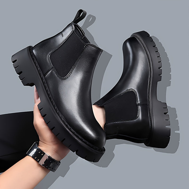 Herren Stiefel Hoch Leder Modern Mit Rutschfester Sohle 2