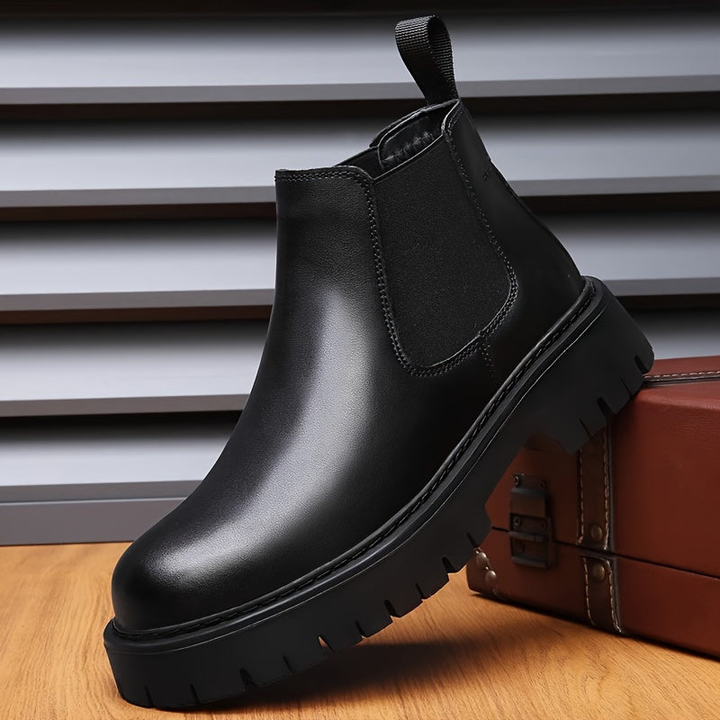 Herren Stiefel Hoch Leder Modern Mit Rutschfester Sohle 3