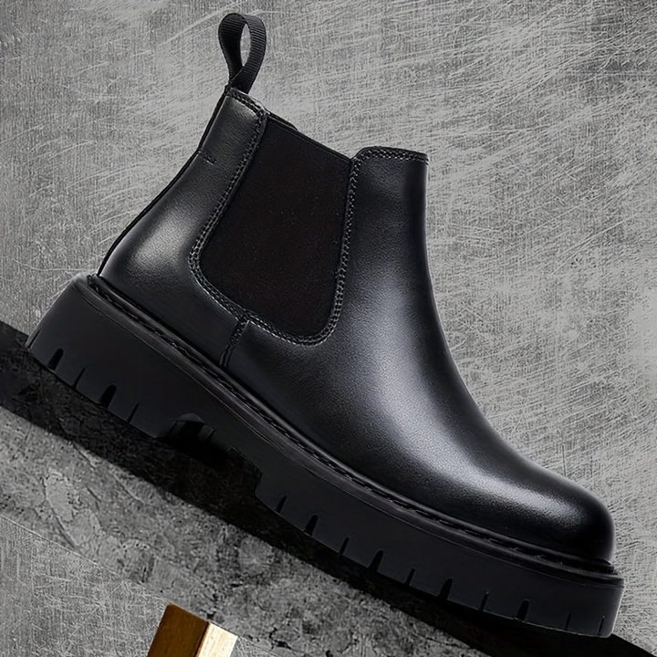 Herren Stiefel Hoch Leder Modern Mit Rutschfester Sohle 4