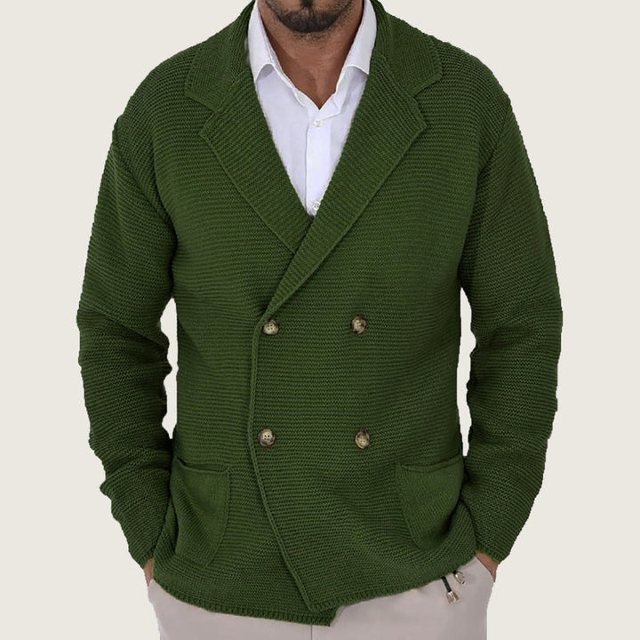 Herren Strickjacke Cardigan Zweireihig Aus Hochwertiger Baumwolle 3
