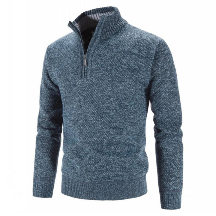 Herren Strickpullover Hochwertige Strickware Halber Reißverschluss Modern
