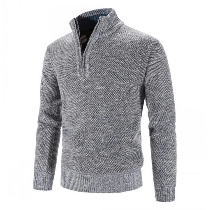 Herren Strickpullover Hochwertige Strickware Halber Reißverschluss Modern