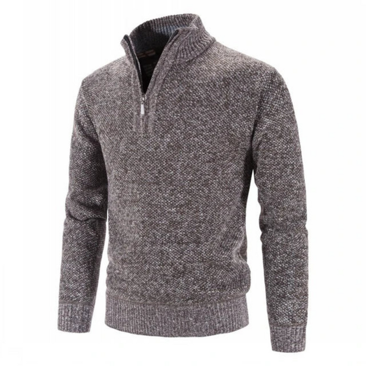 Herren Strickpullover Hochwertige Strickware Halber Reißverschluss Modern