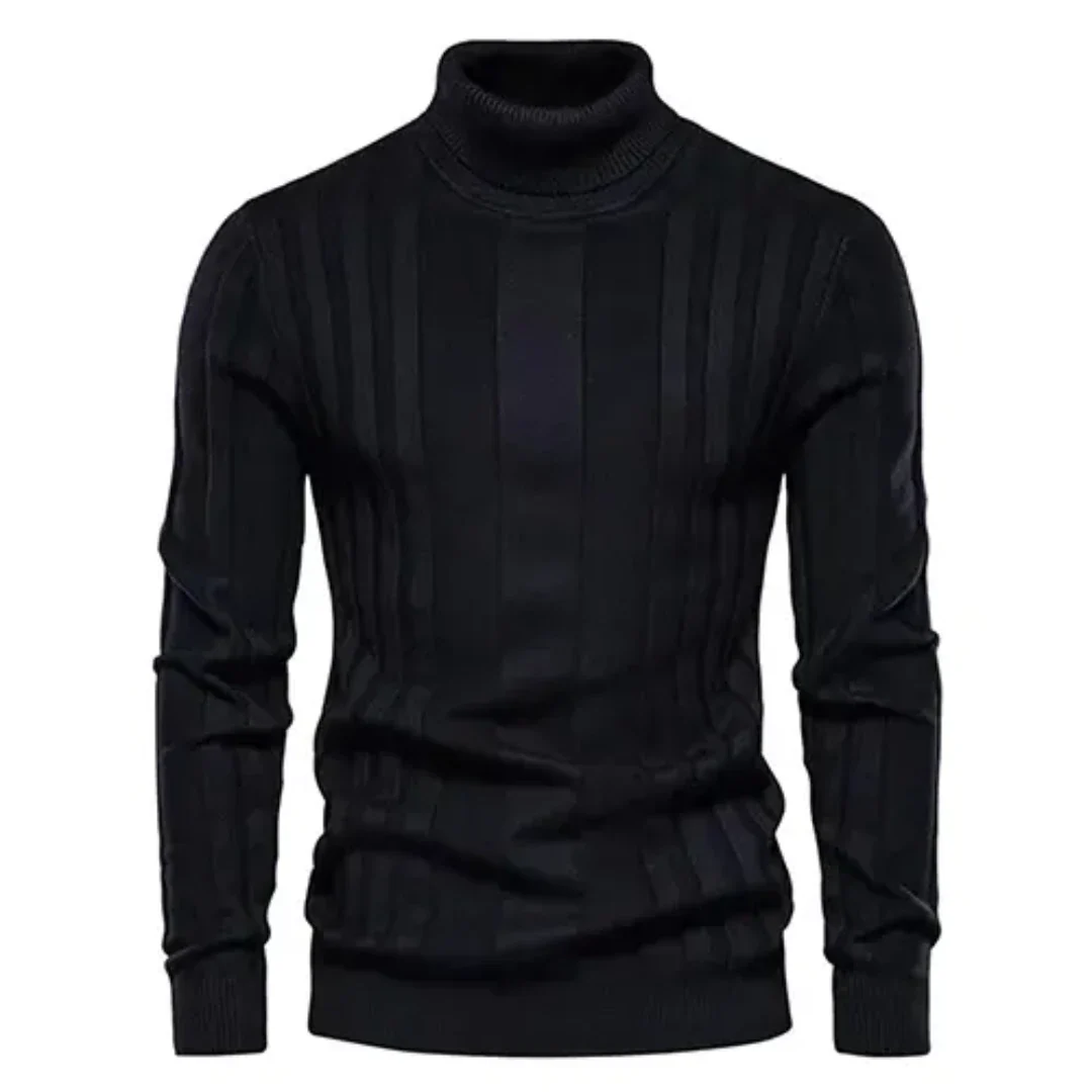 Herren Strickpullover Rollkragen Warm Baumwolle Klassisch
