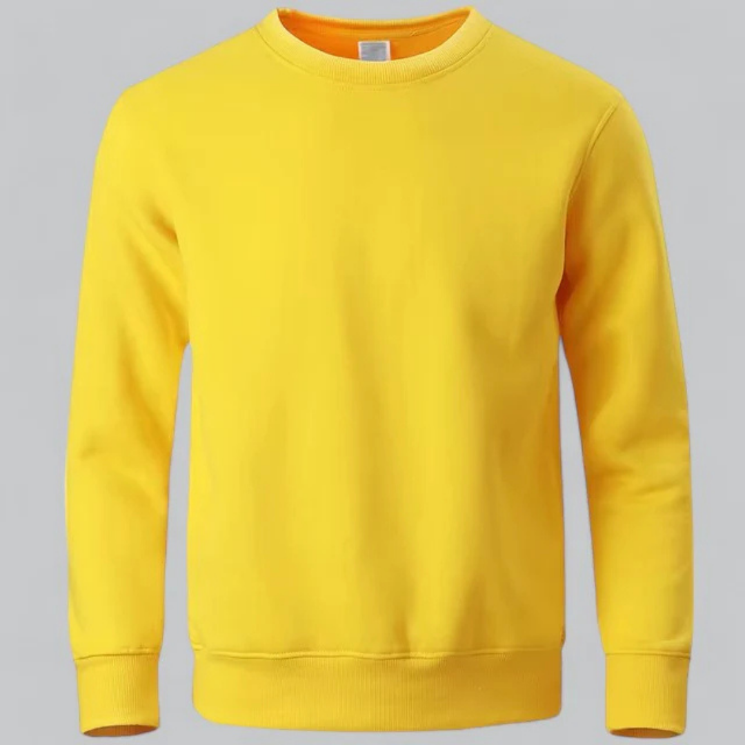 Herren Sweatshirt Baumwolle Lässig Crewneck Langarm