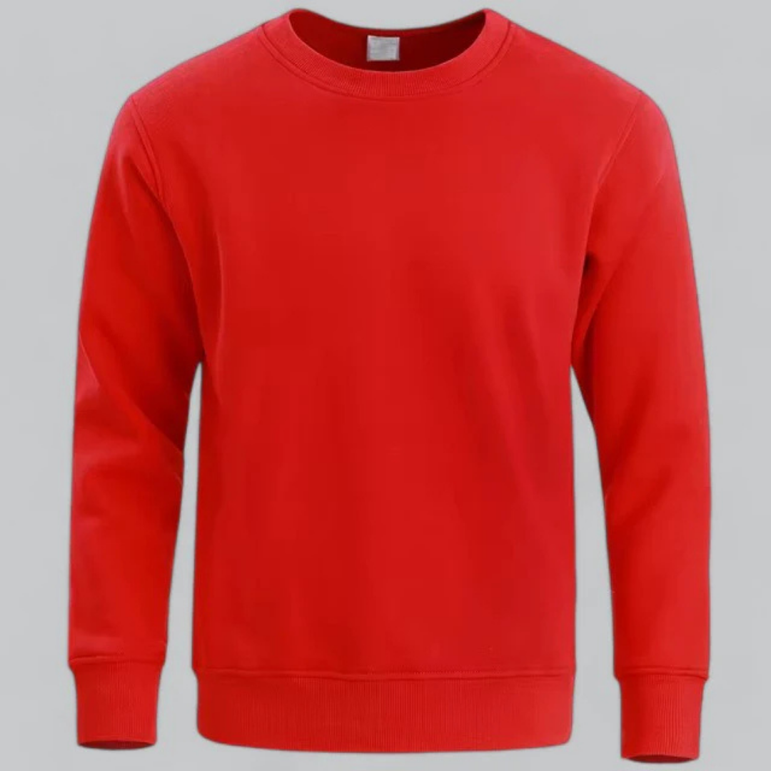 Herren Sweatshirt Baumwolle Lässig Crewneck Langarm