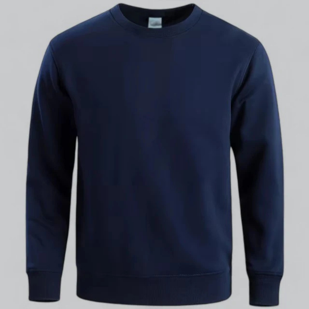 Herren Sweatshirt Baumwolle Lässig Crewneck Langarm