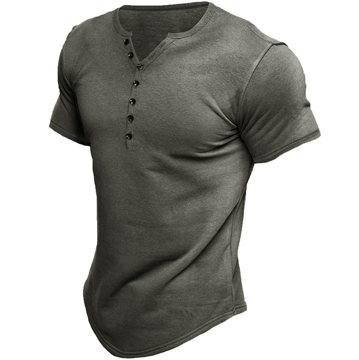 Herren T-Shirt mit Halber Knopfleiste Slim Fit