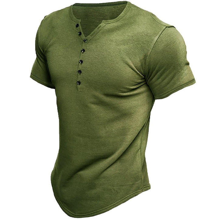 Herren T-Shirt mit Halber Knopfleiste Slim Fit