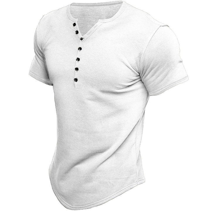 Herren T-Shirt mit Halber Knopfleiste Slim Fit