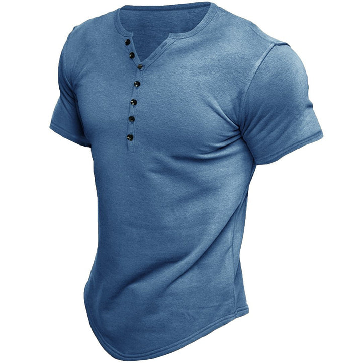 Herren T-Shirt mit Halber Knopfleiste Slim Fit
