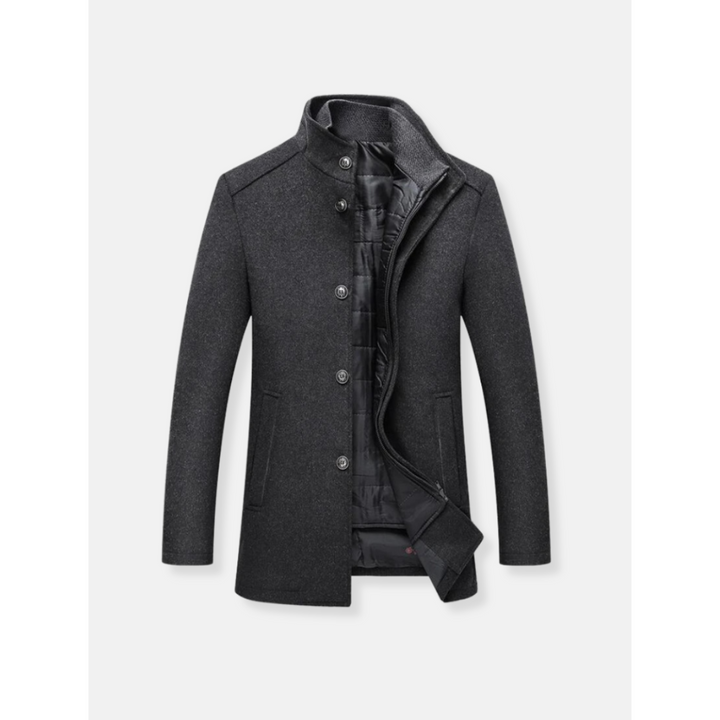 Herren Trenchcoat Aus Warmem Material Mit Langen Ärmeln
